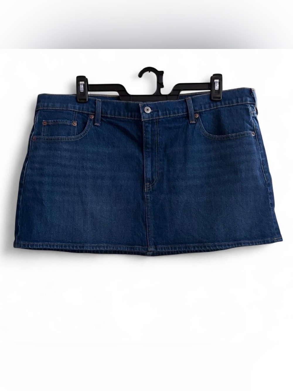 Abercrombie & Fitch Mid Rise Denim Mini Skirt Size 34 Dark Wash New with tag